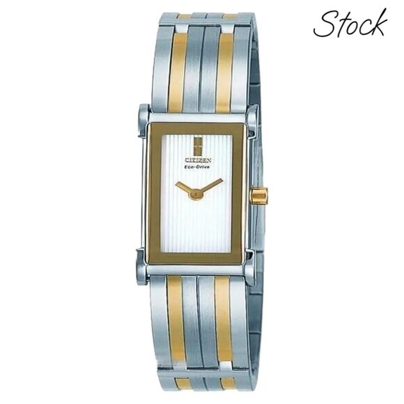 Citizen Ciena Eco-Drive Two Tone Silver & Gold Stainless Steel Quartz Watch VGUC - Picture 8 of 8